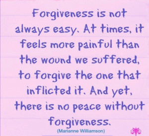 No peace without forgiveness