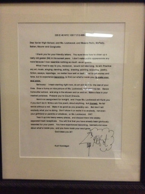 photo of Vonnegut's letter, posted online by redditor Alxmog1.