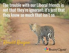 The trouble with our Liberal friends is not that they're ignorant; it ...