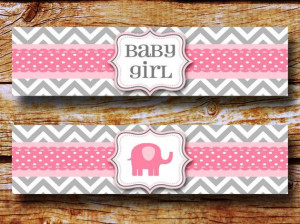 ... Baby Girls Water Bottle Labels, Elephant Baby Showers, Showers Water