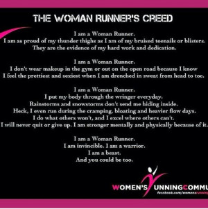 The woman's runners creed