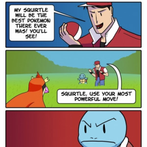 Squirtle Uses a Moist Bubble Attack On Pidgey In Dorkly Comic