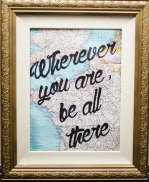 DIY Map Craft Tutorial: Framed Quote