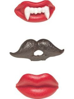 Wax lips and fangs, wax mustache, wax witch's finger- we bought these ...