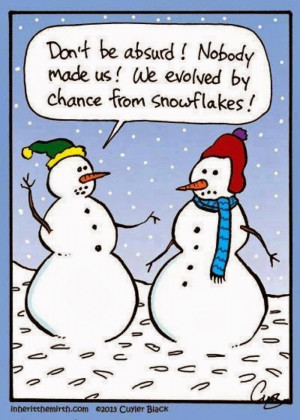 This cartoon spoofs the idea of evolution.