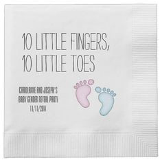 CUTE! Personalized baby gender reveal party napkins have cute baby ...