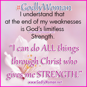Godly Woman is strong because of her faith in God