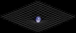... of a three dimensional analogy of space-time curved around Earth