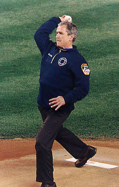 ... George W. Bush, advising quail hunter Pete Domenici, Roswell, New