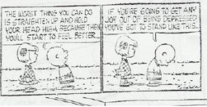 Charlie Brown's depressed stance 2