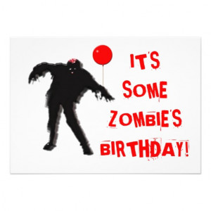 ZOMBIE BIRTHDAY PERSONALIZED ANNOUNCEMENTS