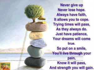 Never Lose Hope, Always Have Faith: Quote About Never Give Never Lose ...