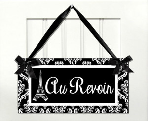 french text Paris au revoir quote Eiffel Tower in by kasefazem, $15.99