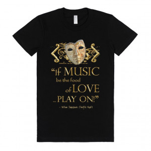 Shakespeare's Twelfth Night Music Quote (gold Version)