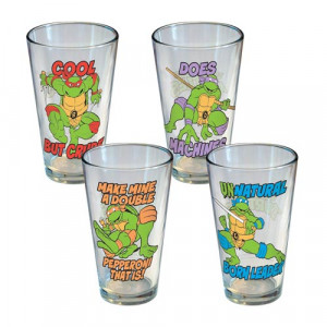 Teenage Mutant Ninja Turtles Phrases Pint Glasses