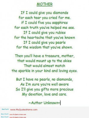 ... mothers day poems - If i could give you pearls | My Quotes Home