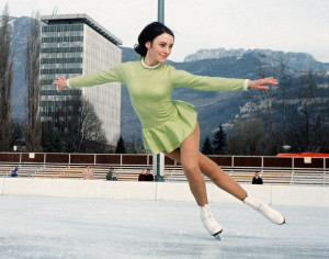 Peggy Fleming at the 1968 Winter Olympics in Grenoble, France.