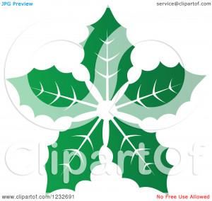 Clipart of a Green Leaf and Reflection Logo 13 - Royalty Free Vector ...