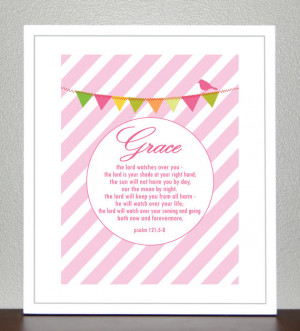 Baby Dedication - Baptism Gift - Bible Verse - Psalm 121: 5-8 - with ...