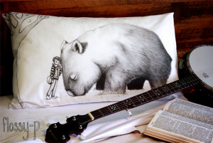 My Banjo Boy has found his way to a snuggly cotton pillowcase and