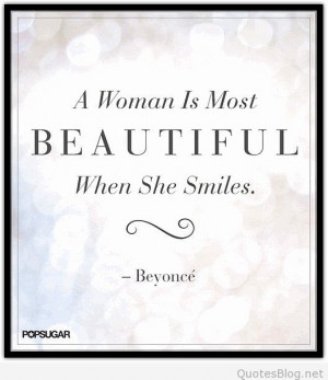 woman is beautiful when she smiles