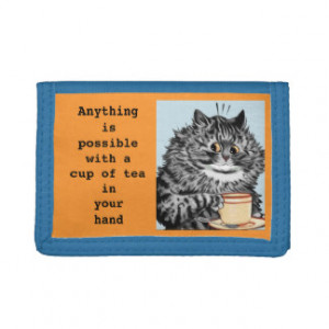 Vintage Louis Wain Teacup Cat Quote Wallet