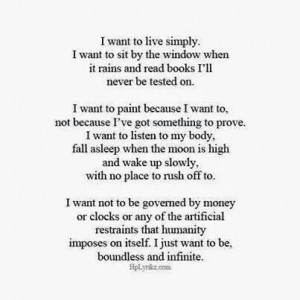want to live simply