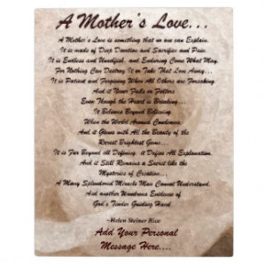 Mother's Love Placque Photo Plaques