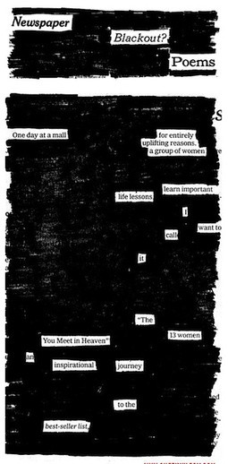 Teen program idea: Blackout print to create a poem. Use newpaper, old ...