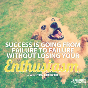 ... to failure without losing your enthusiasm.” ~Winston Churchill