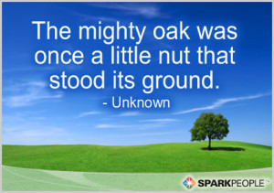 Motivational Quote - The mighty oak was once a little nut that stood ...