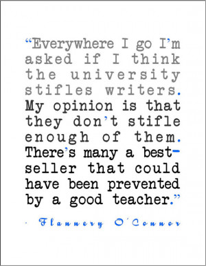 Flannery O'Connor literary quote typography print - Southern writer ...