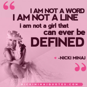 am not a word, I am not a line. I am not a girl that can ever be ...