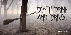 ... Drink And Drive Advert | Witches broom sticking out of a tree photo