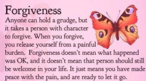It all boils down to forgiveness