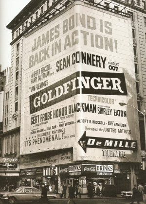 NYC Times Square advertisement for Goldfinger (1964)