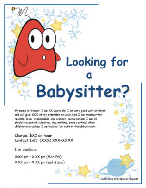 Babysitting-flyer-with-funny-creature