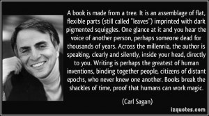 book is made from a tree. It is an assemblage of flat, flexible ...