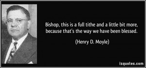 Bishop, this is a full tithe and a little bit more, because that's the ...