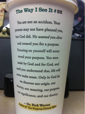 rick warren starbucks quote