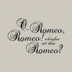 Romeo and Juliet Shakespeare Quote Script Wall Decor Art Printable ...