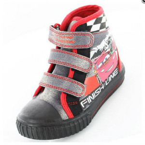 Boys Pixar Cars Lightning McQueen Hi-Top Velcro Strap Canvas Bumper ...