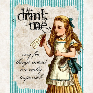 Alice in Wonderland Alice With Poison Bottle Drink Me Quotes -