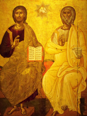 Heaven, earth and the depths stand in awe of thee, all-holy Trinity: