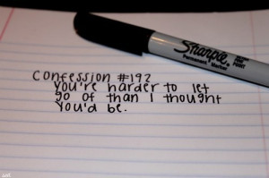confession, hard to let go, quote, sharpie, writing