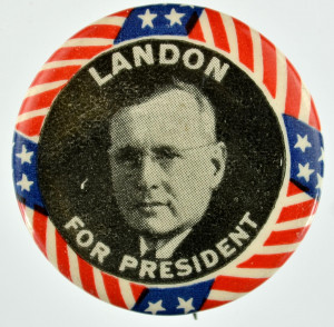 Alf Landon for President Button
