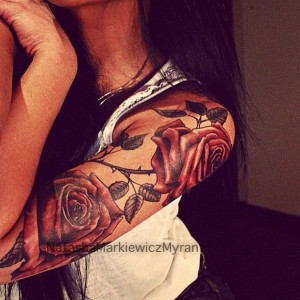 Roses Sleeve Tattoo, This Is Kinda How I Would Like For Mine To ...
