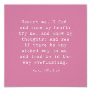 Psalm 139 Bible Verse Pink Typewriter Typography Print