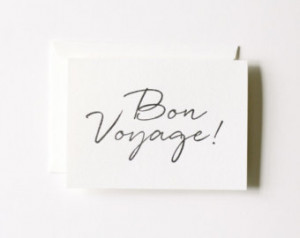 Bon Voyage - Letterpress Printed No te Card ...