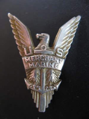 marine badge probably a ww2 civilian workers award a merchant marine ...